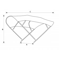 Sixty Tessilmare canopy sun shade 4 arches white color 2