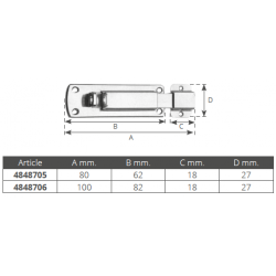 Rostfri bult med hänglåshållare 2