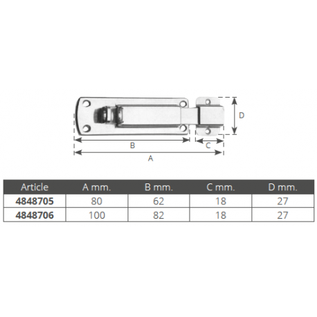 Rustfritt stålbolt med hengelåsholder