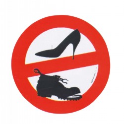 Adhesive signs No shoes