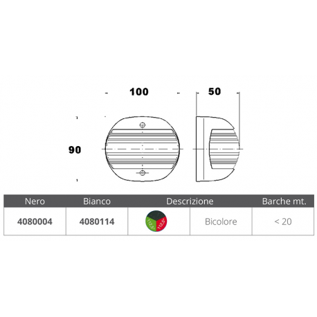 Fanale serie stella polare bicolore