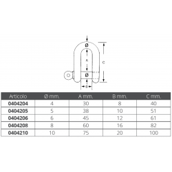 Long stainless steel shackle 2
