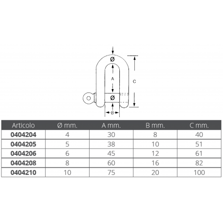 Lang sjakkel i rustfritt stål