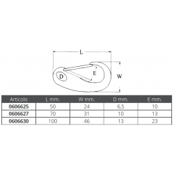 Snap hook with spring opening stainless steel 316 2