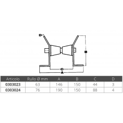 Flush mounted stainless steel fairlead 2