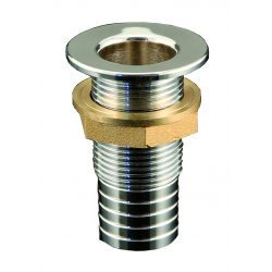 Verchroomde messing afvoer met slangaansluiting