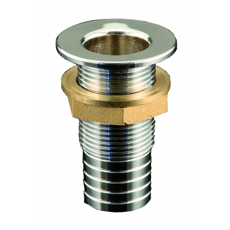 Chromed brass sump drain with hose connector