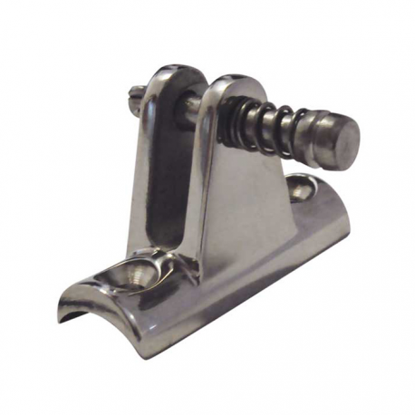 Concave base stainless steel fork support with pin