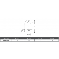 Stainless steel flat shackle 2