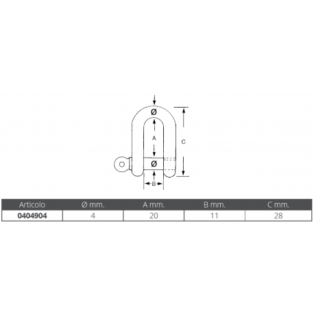 Platt snäppschackel i rostfritt stål