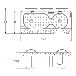 Kunststof bak mm.294x91x147 2