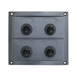 Svart panel med 4 brytare