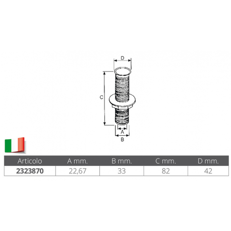 Scarico a mare in cromato ottone