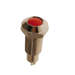 Red indicator light chromed brass