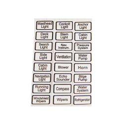 Set of white adhesive symbols for switches