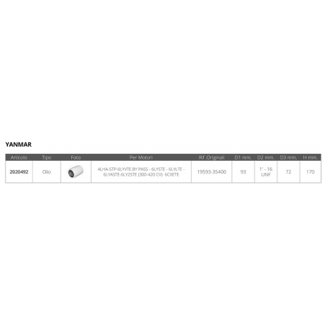 Oil filter yanmar 119593-35400