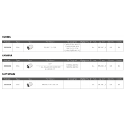 Filtro olio dim.Ø est.mm.84 Ø guarnizione mm. 63 altezza mm.84 passo M 20 X 1,5 2