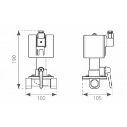 Solenoid valve in nickel-plated brass and stainless steel 2