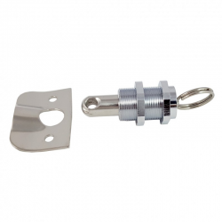 Stainless steel push button closure