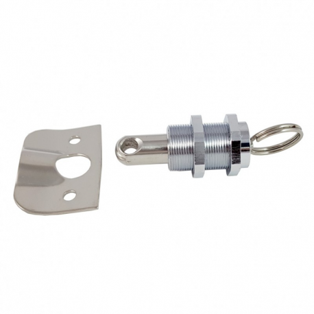Stainless steel push button closure