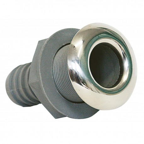 PVC overboard drain with hose connector - Straight