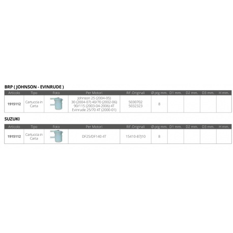 Fuel filter ø mm.8 for Suzuki