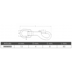 Karbinhake i rostfritt stål med vridbart ögla 2