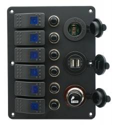 Black 6-switch panel