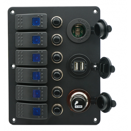 6-switch panel black