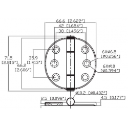 Hinges with integrated cover mm.66,6x66,2 2