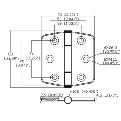 Hinges with integrated cover mm.78x78 2