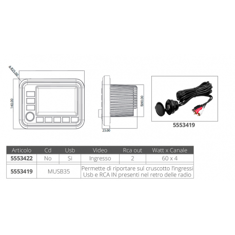 Radio da cruscotto mgv550b