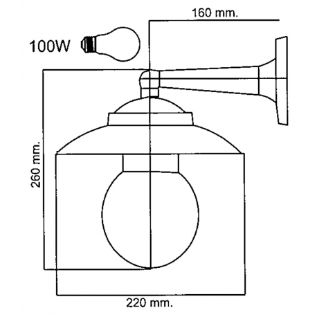 Wall lamp 100w