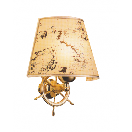 Lamp with brass helm