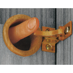 Brass closure with teak bushing