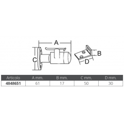 Ruostumattomasta teräksestä valmistettu napsautusluukun pysäytin 2