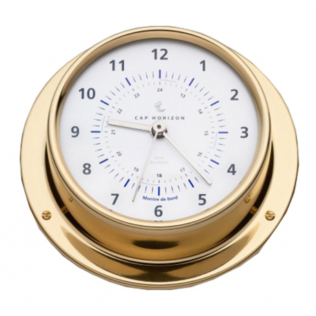 Clock with radio silence ø mm.88 polished brass