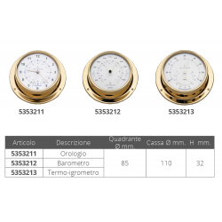 Clock with radio silence ø mm.110 polished brass 2