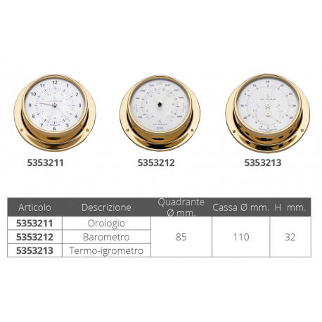 Barometer ø mm.110 polished brass