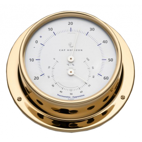 Thermo-hygrometer ø mm.110 polished brass
