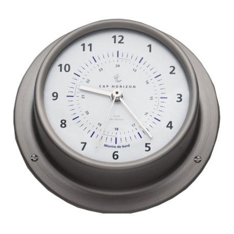 Clock with radio silence ø mm.110 satin stainless steel