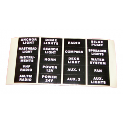 Set of black adhesive symbols for switches
