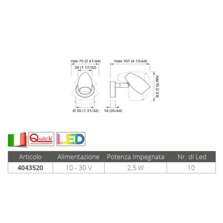 Adjustable led spotlight olivia