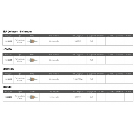 Drivstoffilter ø mm. 6/8
