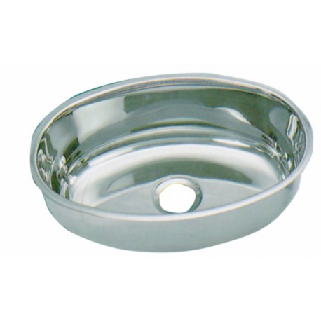 Oval sink in mirror polished stainless steel