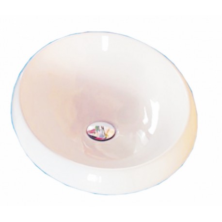 Round white ceramic sink