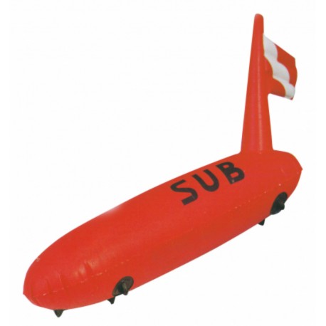 Torpedo diving buoy, inflatable flag