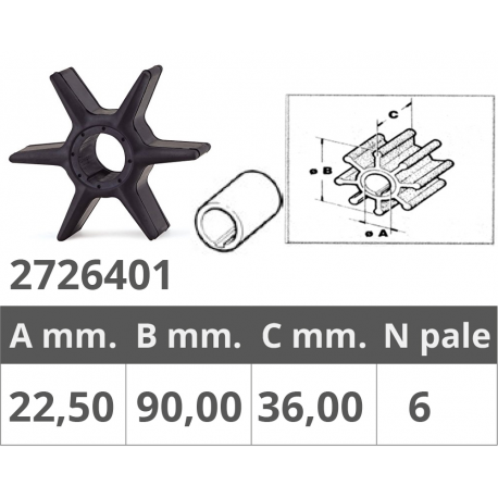 Impeller yamaha ref.or.6ce-44352-00