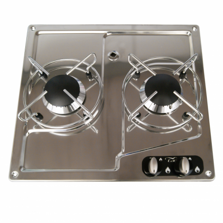 Two burner stainless steel hob - Can