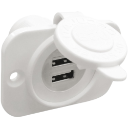 Hvit dobbel innebygd USB-kontakt